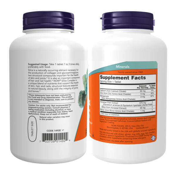Silica Complex (Complexo de Sílica) 180 Tabletes - Now Foods