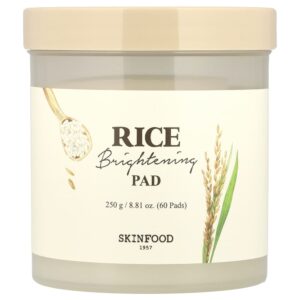 SKINFOOD - Discos Tônicos Faciais Iluminadores Rice Daily Brightening Pad 60 Unidades