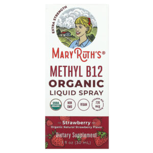Spray Líquido de Metil Vitamina B12 Orgânico Morango 720 mcg 30 ml - MaryRuth's