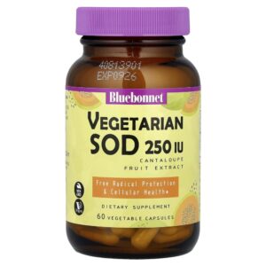 Super Fruit SOD Vegetal Extrato de Melão-cantalupo 250 UI 60 Cápsulas Vegetais - Bluebonnet Nutrition