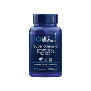 Super Omega 3 EPA/DHA Fish Oi Sesame Lignans & Olive Extract 120 Softgels - Life Extension
