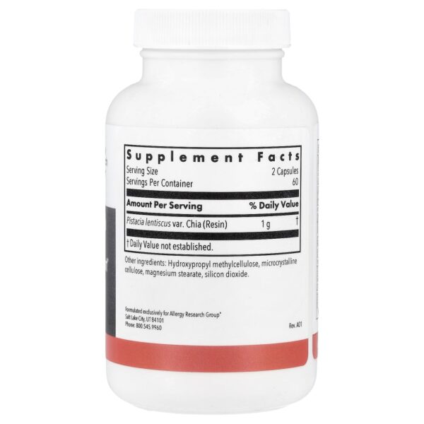 Suplemento Auxílio Digestivo Mastica 500 mg 120 Cápsulas Vegetarianas - Allergy Research Group