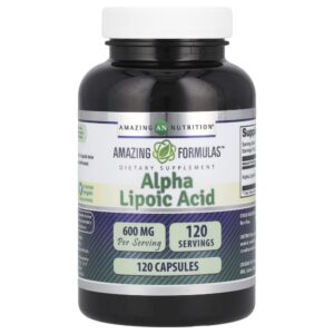 Suplemento de Ácido Alfa-Lipóico 600 mg 120 Cápsulas - Amazing Nutrition