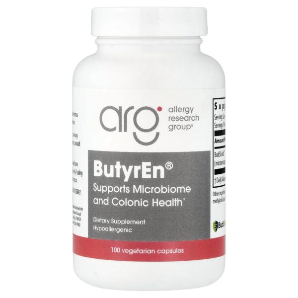 Suplemento de Ácido Butírico ButyrEn 200 mg 100 Cápsulas Vegetarianas - Allergy Research Group
