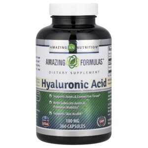 Suplemento de Ácido Hialurônico 100 mg 360 Cápsulas - Amazing Nutrition