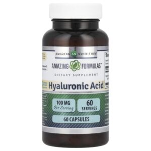 Suplemento de Ácido Hialurônico 100 mg 60 Cápsulas - Amazing Nutrition