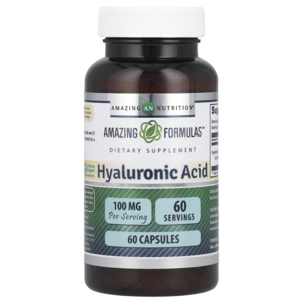 Suplemento de Ácido Hialurônico 100 mg 60 Cápsulas - Amazing Nutrition