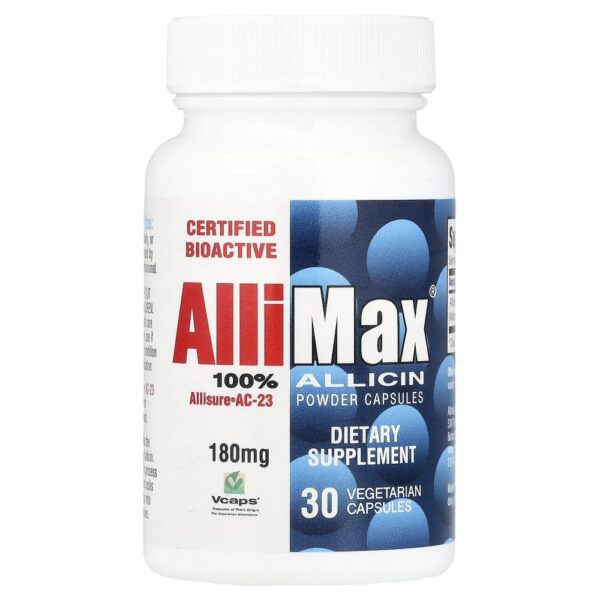 Suplemento de Alicina em Pó 100% Allimax 180 mg 30 Cápsulas Vegetais - Allimax