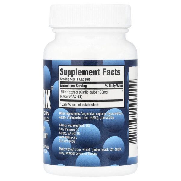 Suplemento de Alicina em Pó 100% Allimax 180 mg 30 Cápsulas Vegetais - Allimax