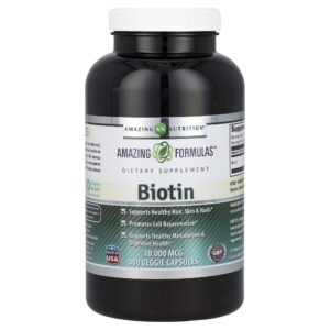 Suplemento de Biotina 10000 mcg 400 Cápsulas Vegetais - Amazing Nutrition