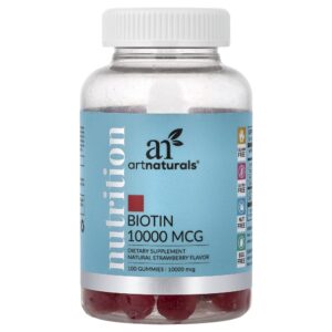 Suplemento de Biotina em Gomas 10000mcg Sabor Morango 100 Gomas - Artnaturals