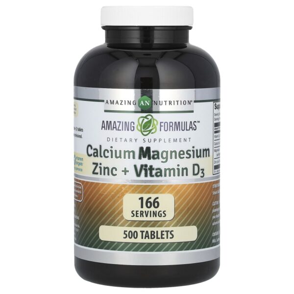 Suplemento de Cálcio Magnésio e Zinco com Vitamina D3 Amazing Formulas 500 Comprimidos - Amazing Nutrition
