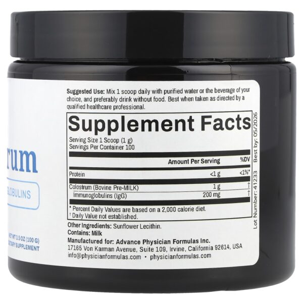 Suplemento de Colostro Bovino em Pó 100 g - Advance Physician Formulas