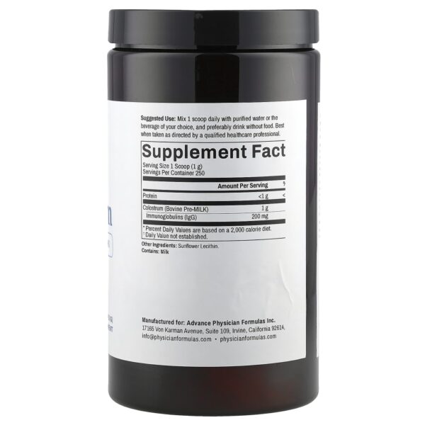 Suplemento de Colostro Bovino em Pó 250 g - Advance Physician Formulas