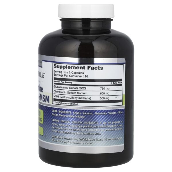 Suplemento de Glicosamina Condroitina e MSM 240 Cápsulas - Amazing Nutrition
