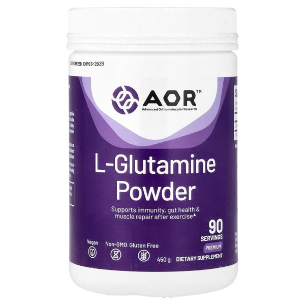 Suplemento de L-Glutamina em Pó L-Glutamine Powder 450 g - Advanced Orthomolecular Research AOR