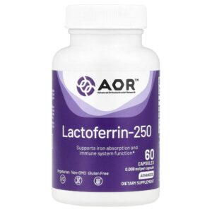 Suplemento de Lactoferrina Lactoferrin-250 250 mg 60 Cápsulas - Advanced Orthomolecular Research AOR