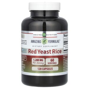 Suplemento de Levedura de Arroz Vermelho Red Yeast Rice 600 mg 120 Cápsulas - Amazing Nutrition