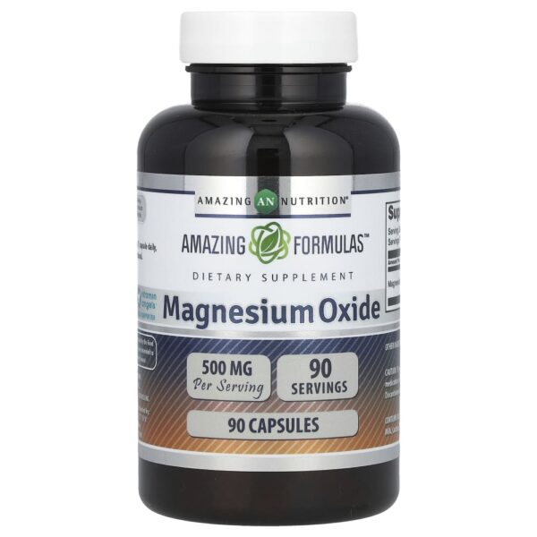 Suplemento de Óxido de Magnésio 500 mg 90 Cápsulas - Amazing Nutrition