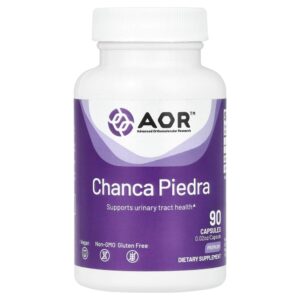 Suplemento de Quebra-Pedra Chanca Piedra 500 mg 90 Cápsulas - Advanced Orthomolecular Research AOR