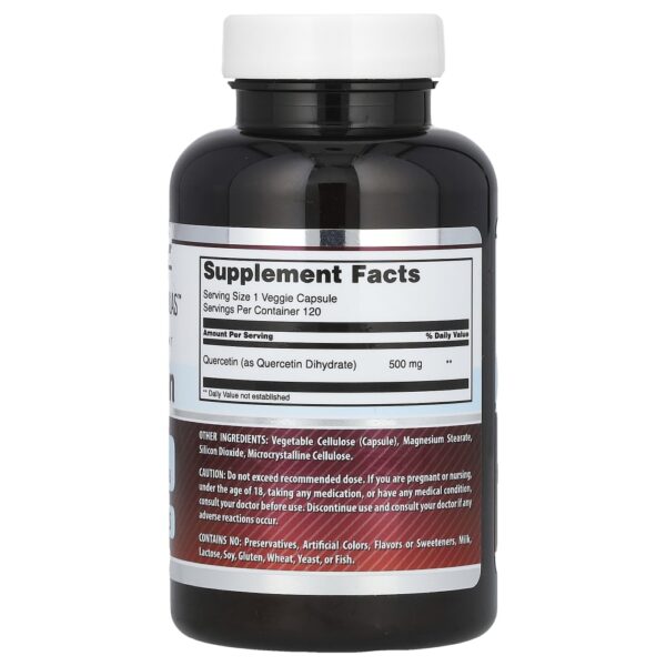 Suplemento de Quercetina 500 mg 120 Cápsulas Vegetais - Amazing Nutrition