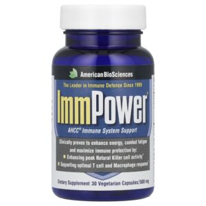 Suplemento de Suporte Imunológico ImmPower AHCC 500 mg 30 Cápsulas Vegetarianas - American Biosciences