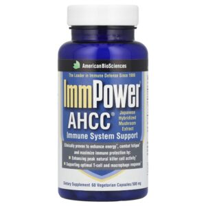 Suplemento de Suporte Imunológico ImmPower AHCC 500 mg 60 Cápsulas Vegetarianas - American Biosciences