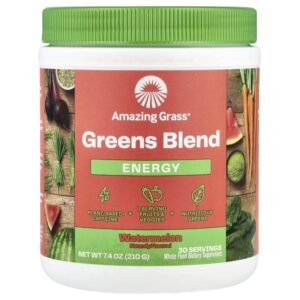 Suplemento de Verdes Orgânicos Super Greens Energy Sabor Melancia 210 g - Amazing Grass
