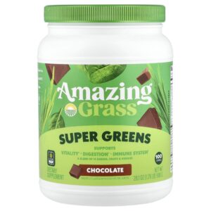 Suplemento de Verdes Orgânicos Super Greens Sabor Chocolate 800 g - Amazing Grass