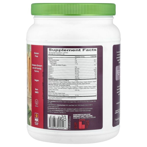 Suplemento de Verdes Orgânicos Super Greens Sabor Frutas Silvestres 800 g - Amazing Grass