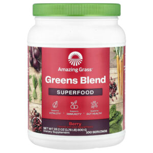 Suplemento de Verdes Orgânicos Super Greens Sabor Frutas Silvestres 800 g - Amazing Grass