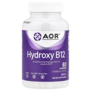 Suplemento de Vitamina B12 Hydroxy B12 1000 mcg 60 Pastilhas Sublinguais - Advanced Orthomolecular Research AOR