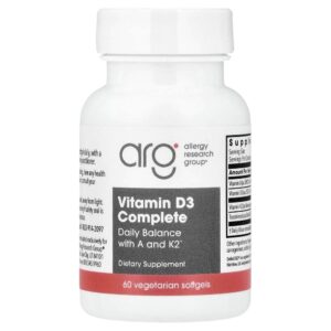Suplemento de Vitamina D3 Completa 60 Cápsulas Softgel Vegetarianas - Allergy Research Group