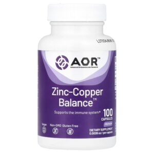 Suplemento de Zinco e Cobre Zinc-Copper Balance 100 Cápsulas - Advanced Orthomolecular Research AOR