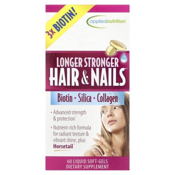 Suplemento Fortalecedor para Cabelos e Unhas Longos e Fortes 60 Cápsulas Gelatinosas - Applied Nutrition