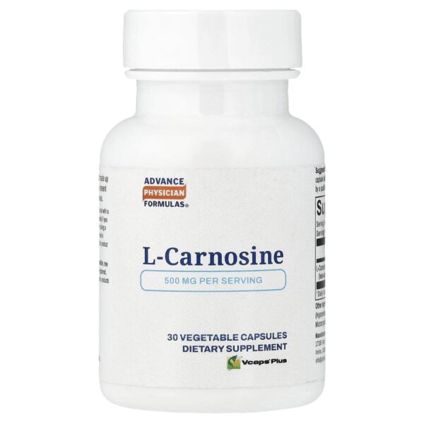 Suplemento L-Carnosina 500 mg 30 Cápsulas Vegetais - Advance Physician Formulas
