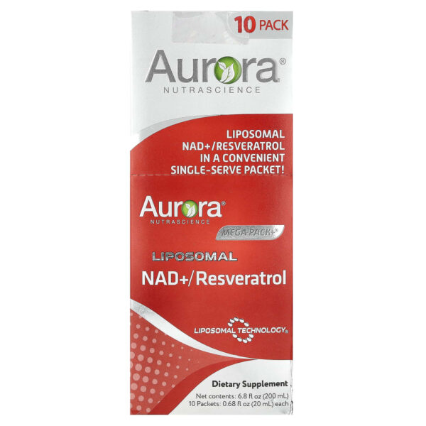 Suplemento Líquido Mega-Pack NAD+ Lipossomal e Resveratrol 10 Sachês - Aurora Nutrascience