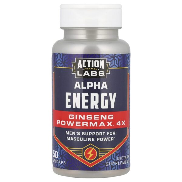 Suplemento Masculino Alpha Energy Ginseng Powermax 4x 50 Cápsulas Vegetais - Action Labs