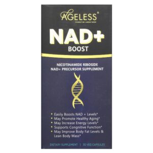 Suplemento Reforço de NAD+ para Longevidade 30 Cápsulas Vegetais - Ageless Foundation Laboratories