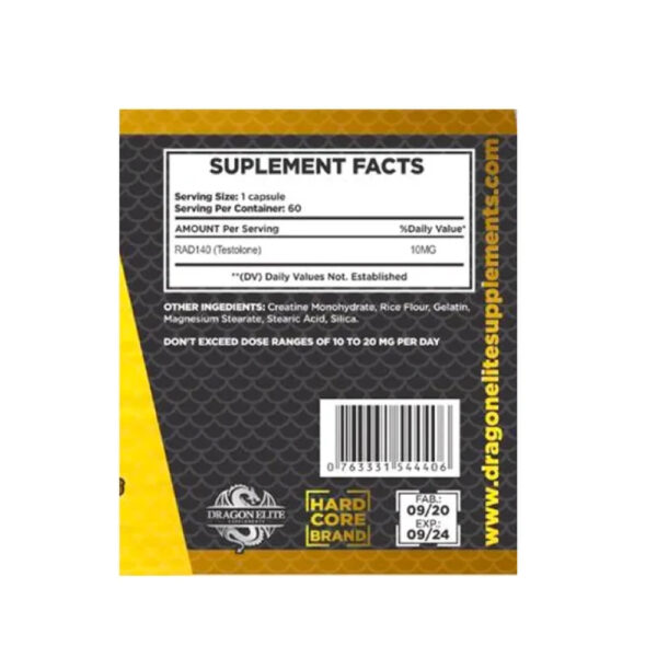 Testolone RAD-140 10mg 60 Cápsulas - Dragon Elite