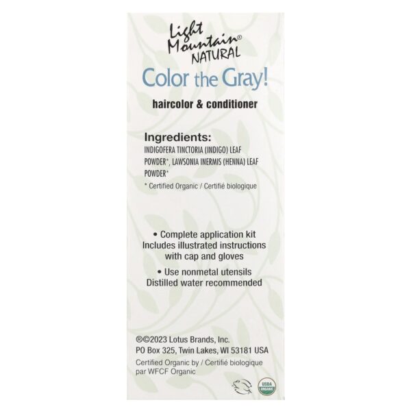 Tintura Capilar Natural Color the Gray Preto 198 g - Light Mountain