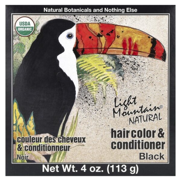 Tintura Capilar Natural e Condicionador Preto 113 g - Light Mountain