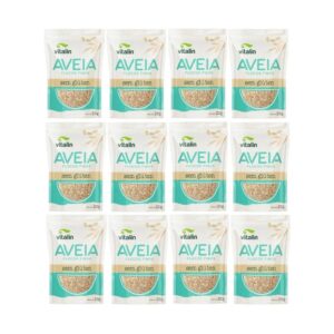 kit 12 Aveias flocos finos (Integral sem Glúten) 200g cada - Vitalin