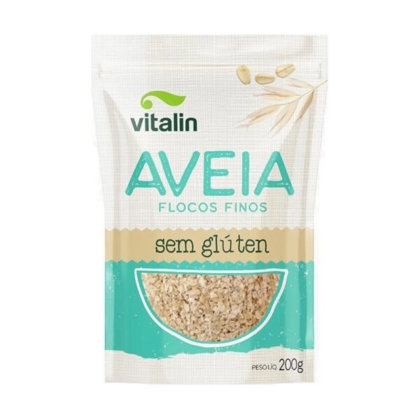 kit 12 Aveias flocos finos (Integral sem Glúten) 200g cada - Vitalin