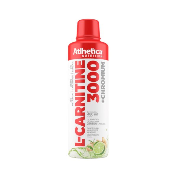 L-Carnitine 3000 + CHROMIUM Limão, Chá Verde & Gengibre 960ml - Atlhetica