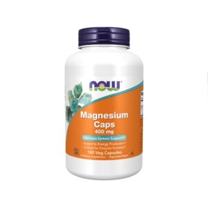 Magnesium Caps 400mg (Magnésio Puro Concentrado) - Now Foods 180 Cápsulas