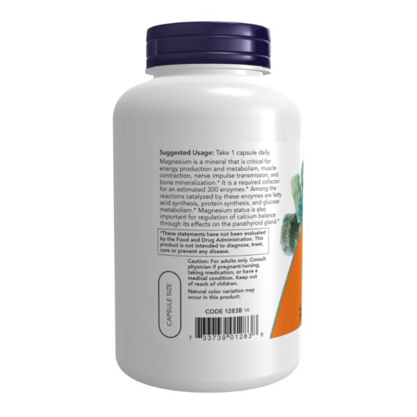 tmpmagnesiumcapsnowlabel-7c8bdb4d0b.jpg Magnesium Caps 400mg (Magnésio Puro Concentrado) - Now Foods 180 Cápsulas