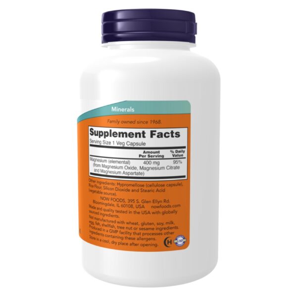 tmpmagnesiumcapsnowtabela-706083d339.jpg Magnesium Caps 400mg (Magnésio Puro Concentrado) - Now Foods 180 Cápsulas
