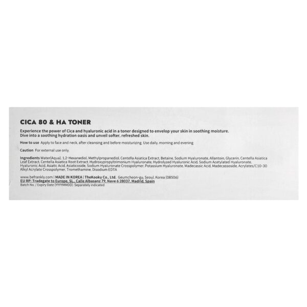 Tônico Facial Calmante Cica 80 e Ácido Hialurônico 260 ml - Frankly