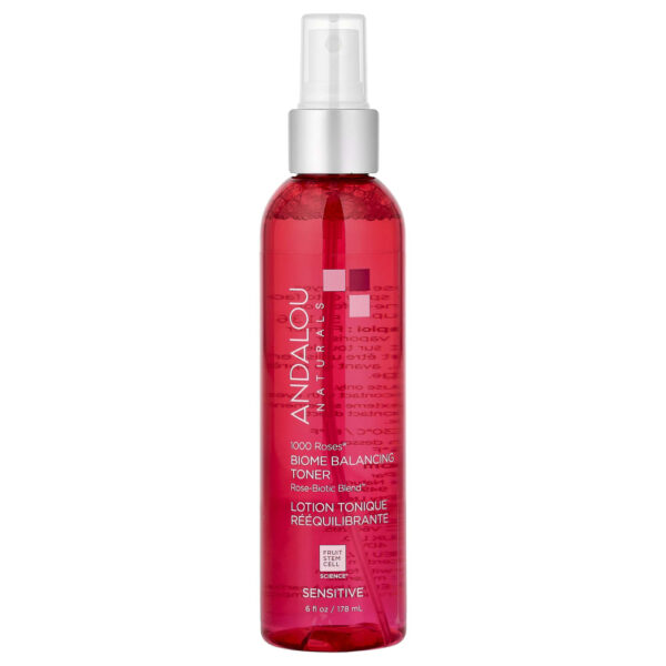 Tônico Facial Equilíbrio do Bioma 1000 Roses para Pele Sensível 178 ml - Andalou Naturals
